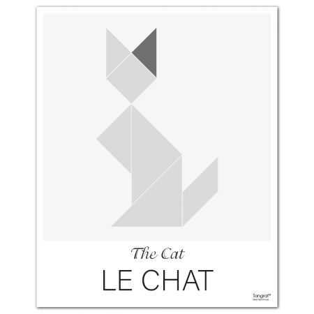 Affiche LE CHAT The Cat - 50 x 40 cm - Gris - Tangraf