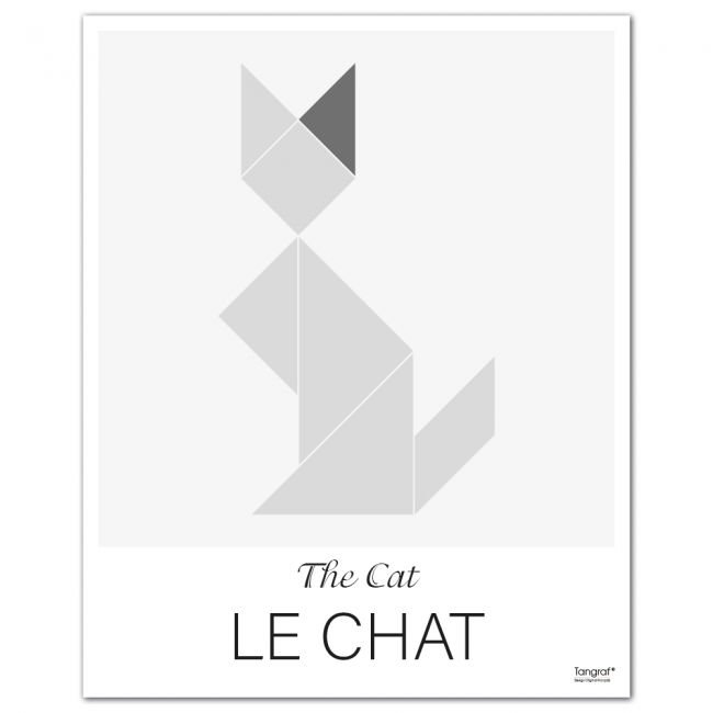 Affiche LE CHAT The Cat - 50 x 40 cm - Gris - Tangraf