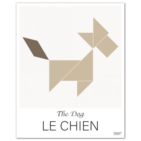Affiche LE CHIEN The Dog - 50 x 40 cm - Marron - Tangraf