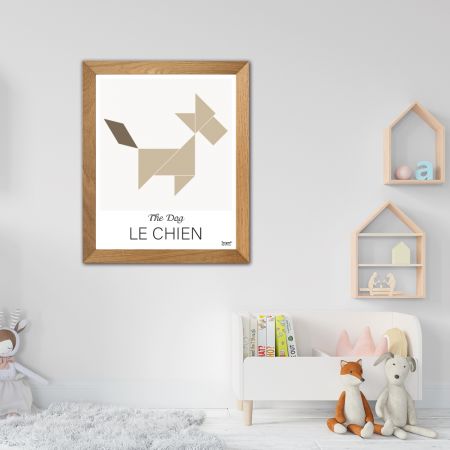 Affiche LE CHIEN The Dog - 50 x 40 cm - Marron - Tangraf