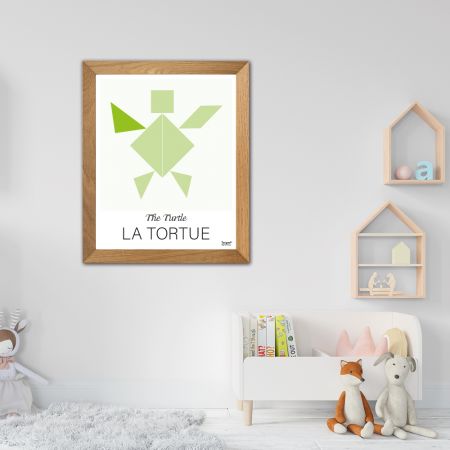 Affiche LA TORTUE The Turtle - 50 x 40 cm - Vert - Tangraf