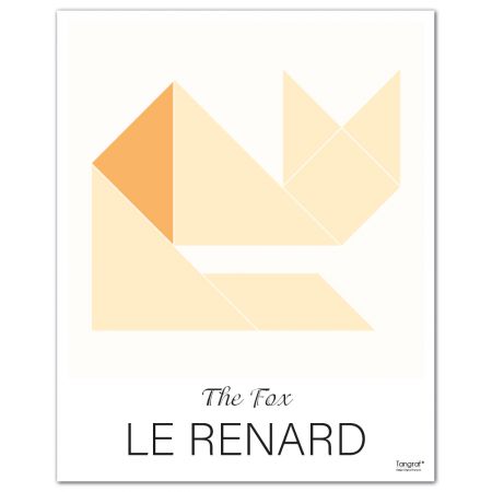 Affiche LE RENARD The Fox - 50 x 40 cm - Orange - Tangraf