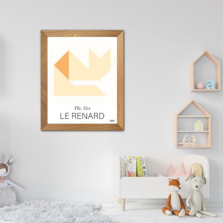 Affiche LE RENARD The Fox - 50 x 40 cm - Orange - Tangraf