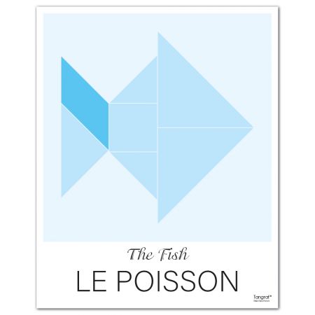 Affiche LE POISSON The Fish - 50 x 40 cm - Bleu - Tangraf