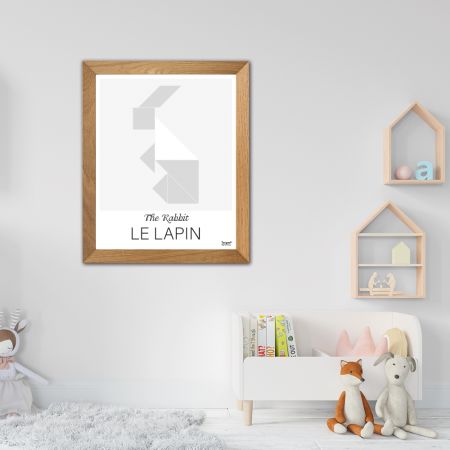 Affiche  " LE LAPIN " The Rabbit - 50 x 40 cm - Gris - Tangraf