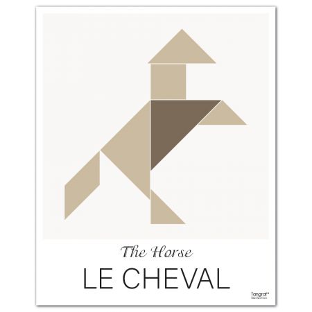 Affiche LE CHEVAL The Horse - 50 x 40 cm - Marron - Tangraf