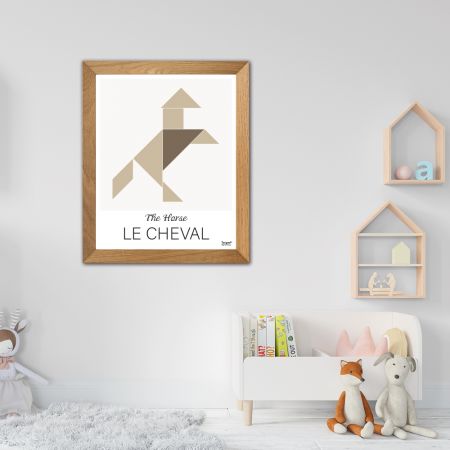 Affiche LE CHEVAL The Horse - 50 x 40 cm - Marron - Tangraf