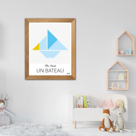Affiche LE BATEAU The Boat - 50 x 40 cm - Bleu - Tangraf