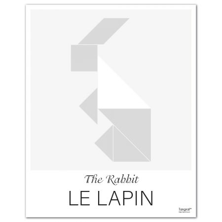 Affiche  " LE LAPIN " The Rabbit - 50 x 40 cm - Gris - Tangraf