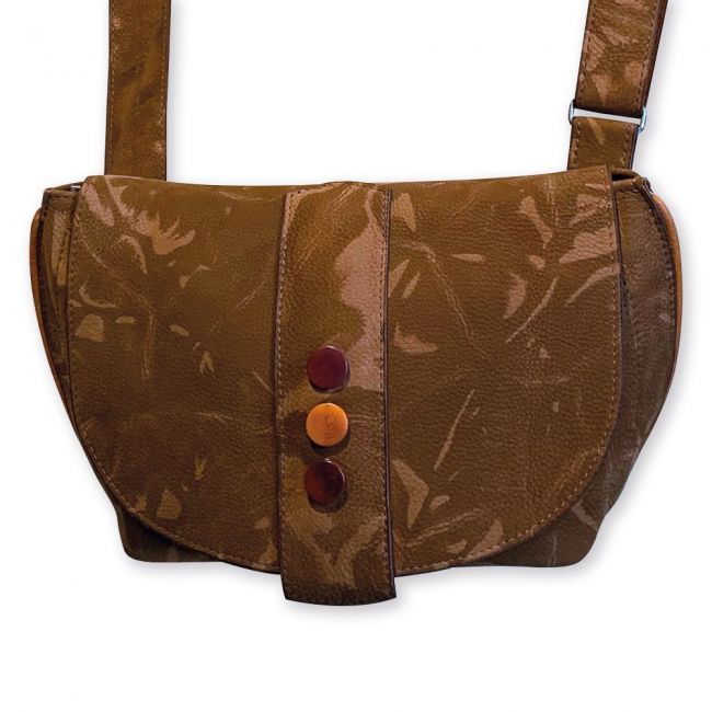 Sac besace Ivy à bandoulière en cuir nubuck - Bohème marron