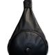 Sac rond à bandoulière en cuir - Noir