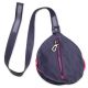 Sac rond à bandoulière en cuir - Violet avec vague