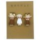 Magnets animaux marrons artisanaux " Les Choupinous " - Lot de 3