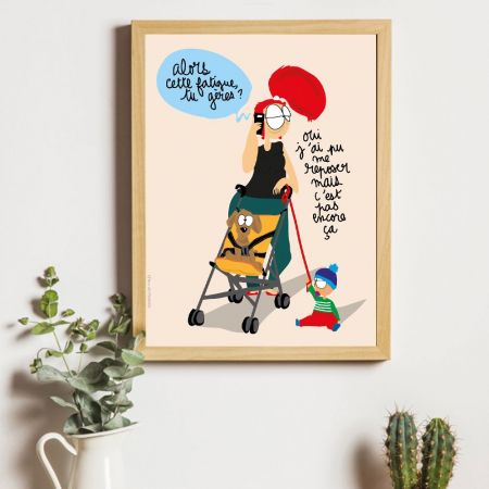 Affiche humoristique " Faut pas Pousser " - 21 x 29,7 cm