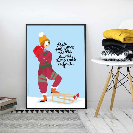 Affiche humoristique " Misanthrope (version hiver) " - 21 x 29,7 cm