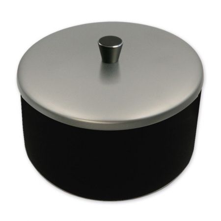 Bol de rasage de Luxe avec couvercle - Inox Noir Carbone