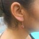 Boucles d'oreilles dorées perle feuille d'or - Rouge