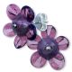 Boucles d'oreilles fleurs en verre filé - Rose et Violet