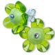 Boucles d'oreilles fleurs en verre filé - Vert
