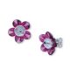 Boucles d'oreilles fleurs en verre filé - Violet