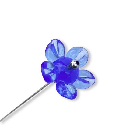 Tige à planter fleur en verre filé - Bleu