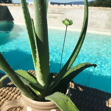 Tige à planter fleur en verre filé - Vert
