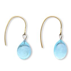 Boucles d'oreilles goutte d'eau en verre filé - Bleu