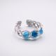 Bague 3 agates bleues - Monture et nuances au choix