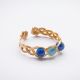 Bague 3 agates bleues - Monture et nuances au choix