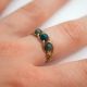 Bague 3 agates mousse vertes - Monture au choix