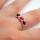 Bague 3 agates roses - Monture et nuances au choix