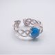 Bague solitaire agate bleue - Monture et nuances au choix