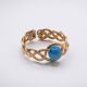 Bague solitaire agate bleue - Monture et nuances au choix