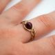 Bague solitaire agate rose - Monture et nuances au choix