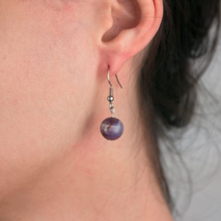 Boucles d'oreilles améthyste violette