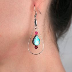 Boucles d'oreilles abalones - Agates roses - Nuances au choix