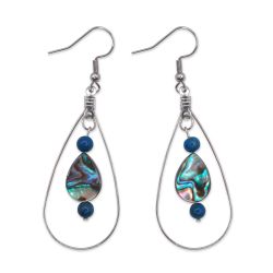 Boucles d'oreilles abalones - Lapis-lazulis bleus