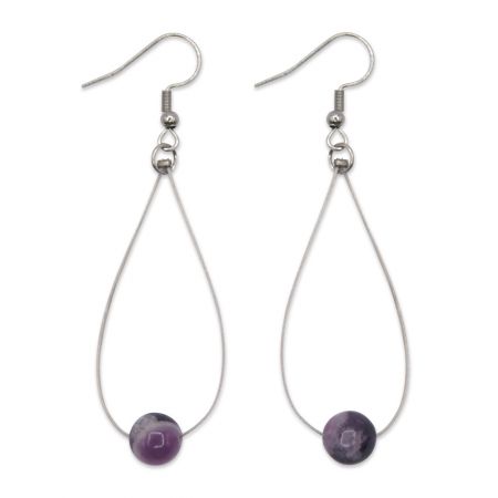 Boucles d'oreilles gouttes - Améthyste violette - Taille au choix