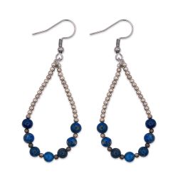Boucles d'oreilles gouttes - 7 Lapis-lazulis bleus