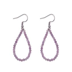 Boucles d'oreilles gouttes - Améthystes violettes facettées