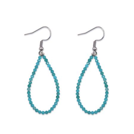 Boucles d'oreilles gouttes - Apatites bleues facettées