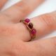 Bague 3 agates roses - Monture et nuances au choix