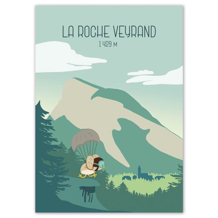 Affiche enfant montagne " La Roche Veyrand " - 30 x 42 cm