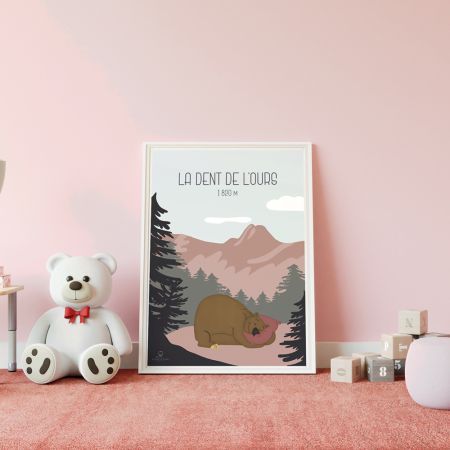 Affiche enfant montagne " La dent de l'ours " - 30 x 42 cm