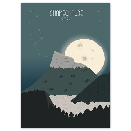 Affiche enfant montagne " Chamechaude " - 30 x 42 cm