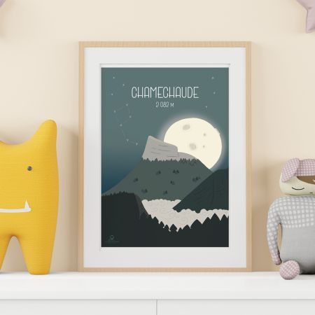 Affiche enfant montagne " Chamechaude " - 30 x 42 cm