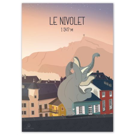 Affiche enfant montagne " Le Nivolet " - 30 x 42 cm