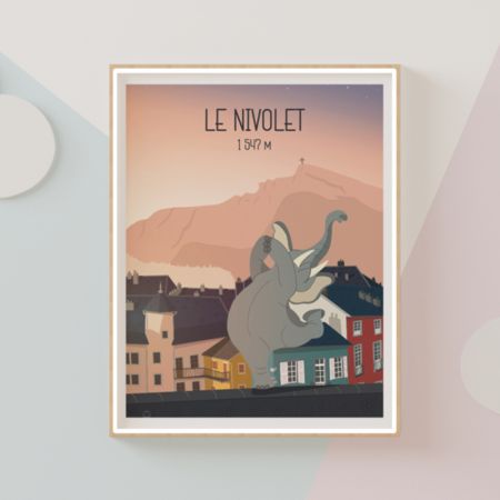 Affiche enfant montagne " Le Nivolet " - 30 x 42 cm