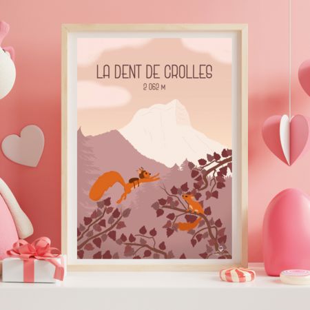 Affiche enfant montagne " La dent de Crolles " - 30 x 42 cm