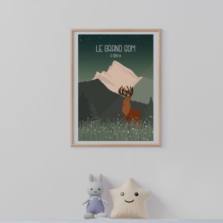 Affiche enfant montagne " Le Grand Som " - 30 x 42 cm